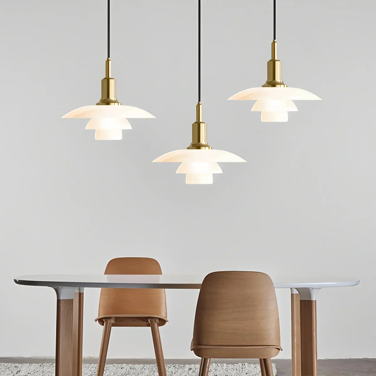 Elegant Glass Hanging Kitchen Lamp