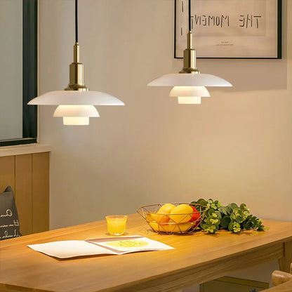 Elegant Glass Hanging Kitchen Lamp
