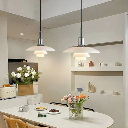 Elegant Glass Hanging Kitchen Lamp