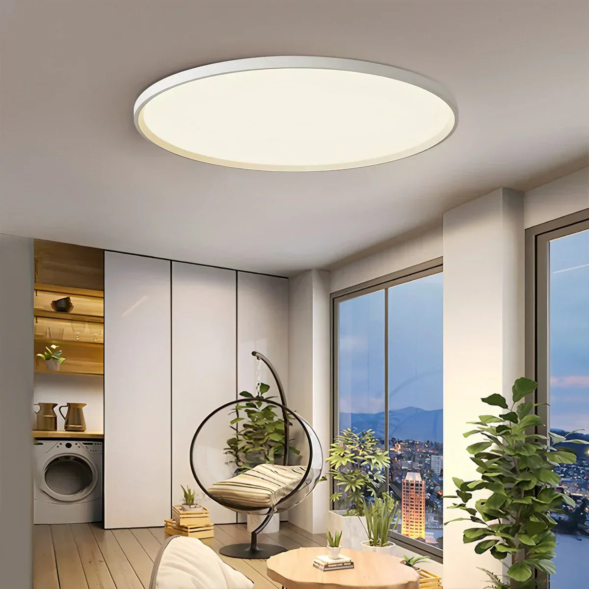Simple White Ceiling Light Fixture for Bedroom