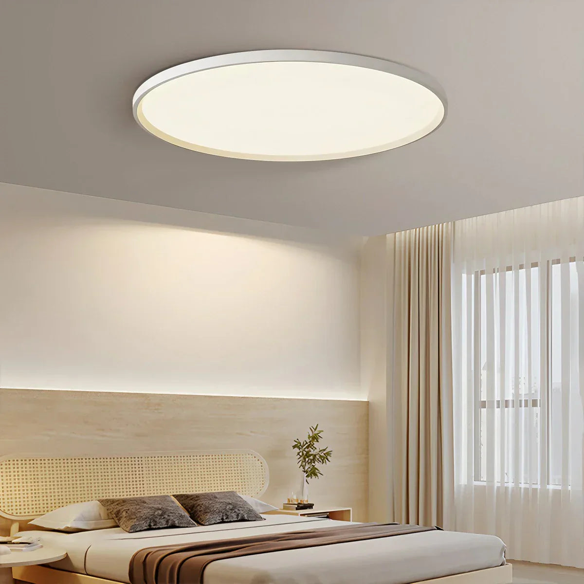 Simple White Ceiling Light Fixture for Bedroom