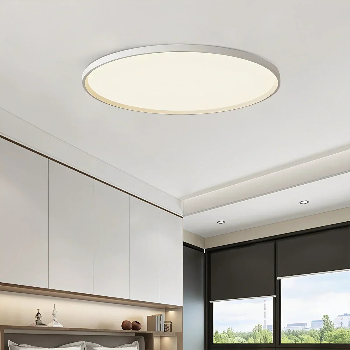 Simple White Ceiling Light Fixture for Bedroom