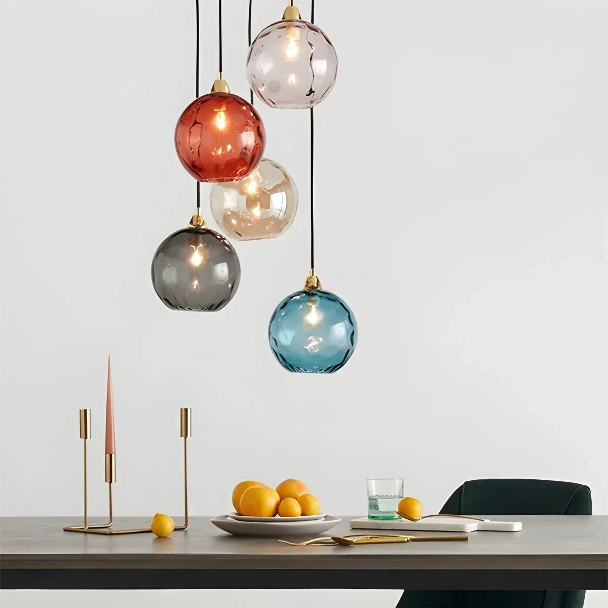 Vibrant Glass Globe Ceiling Light Fixture