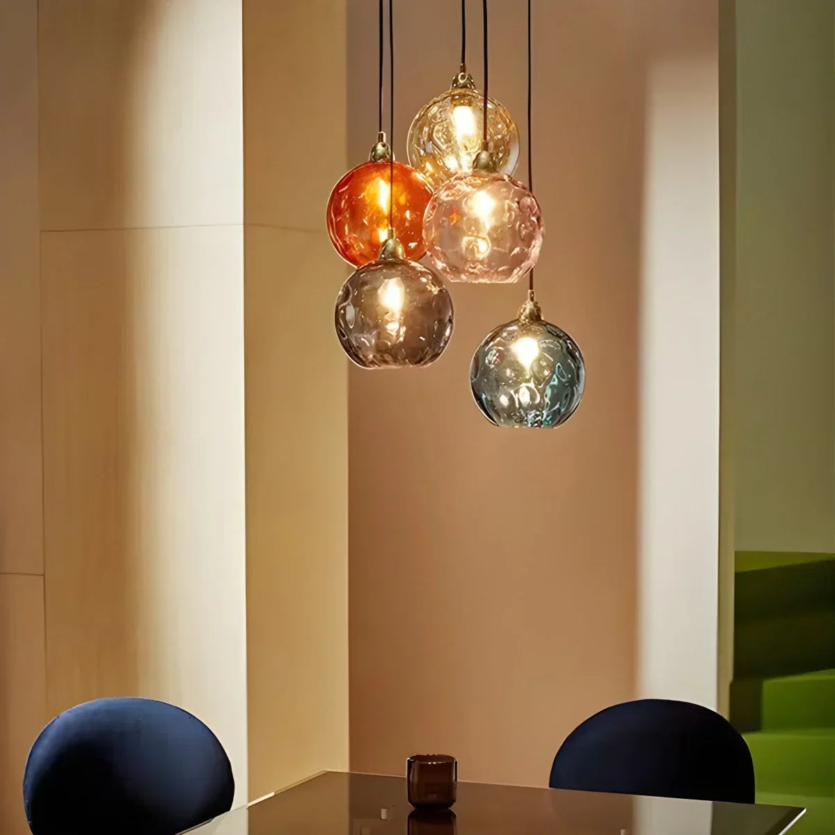 Vibrant Glass Globe Ceiling Light Fixture