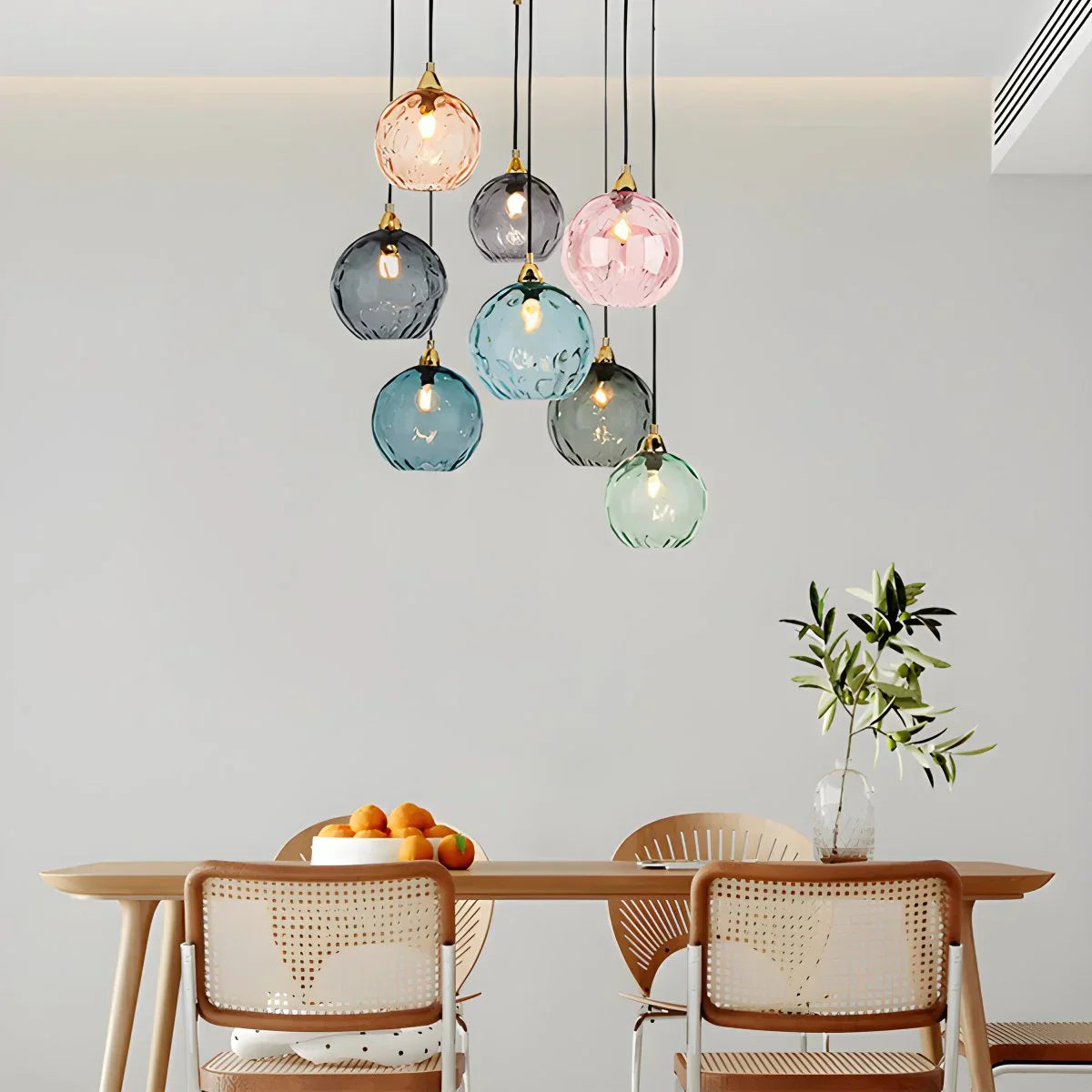 Vibrant Glass Globe Ceiling Light Fixture