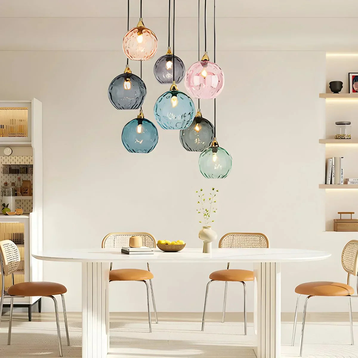 Vibrant Glass Globe Ceiling Light Fixture