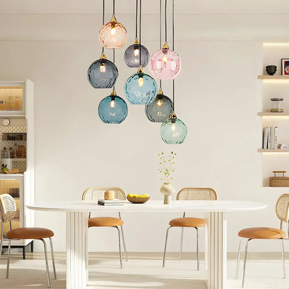 Vibrant Glass Globe Ceiling Light Fixture