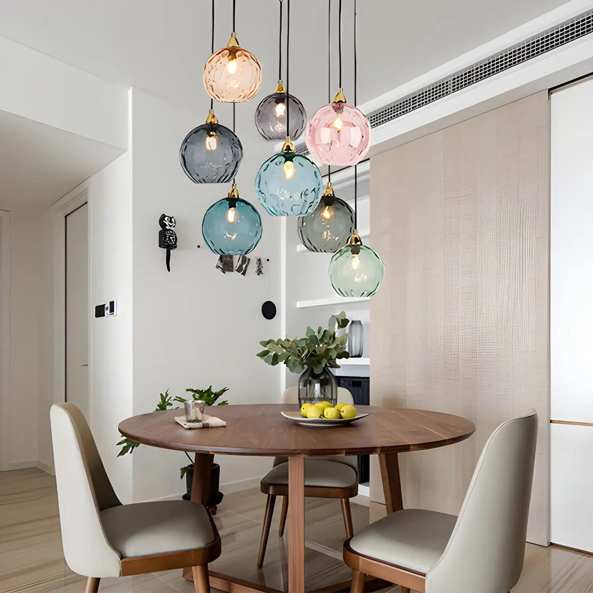 Vibrant Glass Globe Ceiling Light Fixture