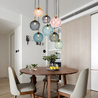 Vibrant Glass Globe Ceiling Light Fixture