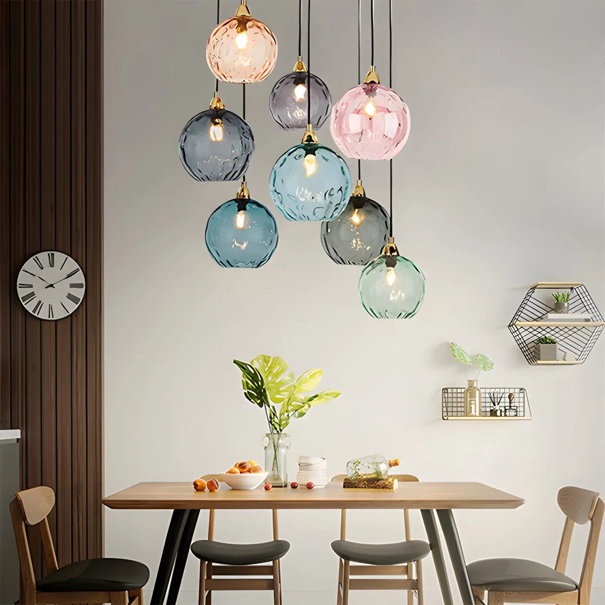 Vibrant Glass Globe Ceiling Light Fixture