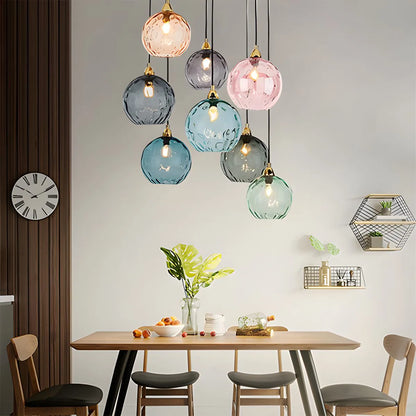 Vibrant Glass Globe Ceiling Light Fixture