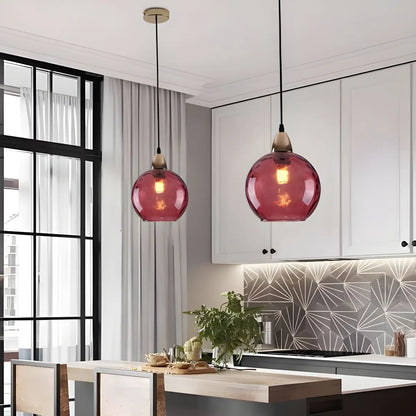 Vibrant Glass Globe Ceiling Light Fixture