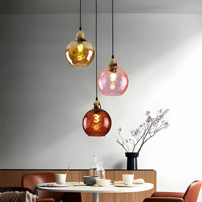 Vibrant Glass Globe Ceiling Light Fixture