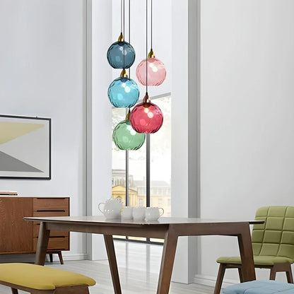 Vibrant Glass Globe Ceiling Light Fixture