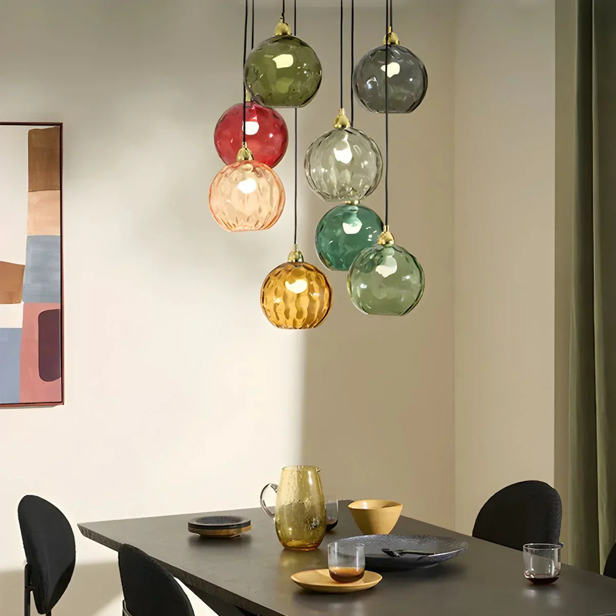 Vibrant Glass Globe Ceiling Light Fixture