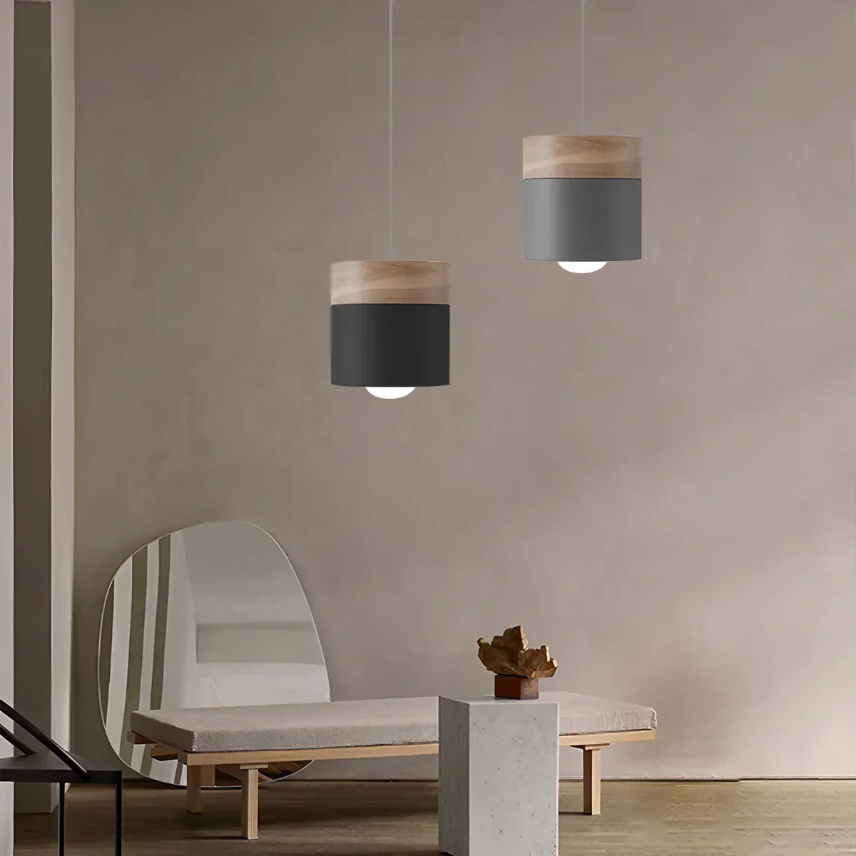 Rustic Wooden Hanging Pendant Light