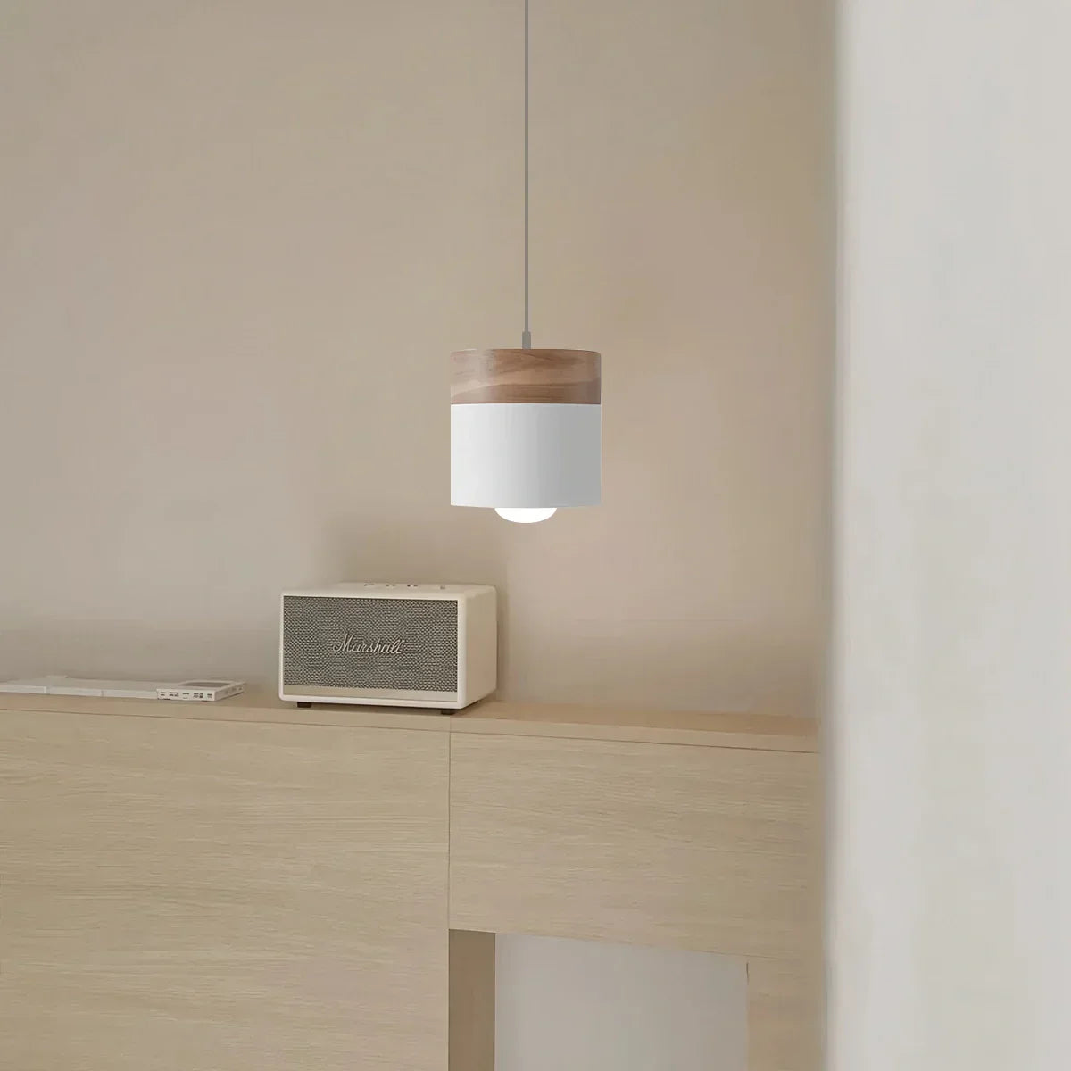 Rustic Wooden Hanging Pendant Light
