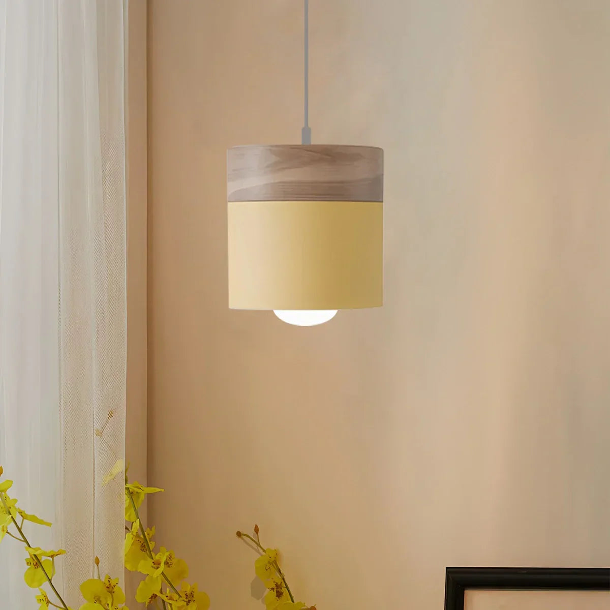 Rustic Wooden Hanging Pendant Light