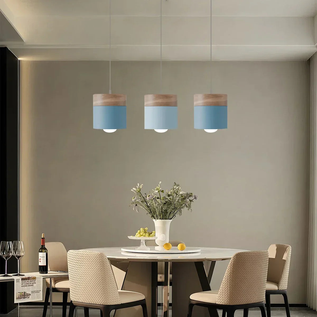 Rustic Wooden Hanging Pendant Light