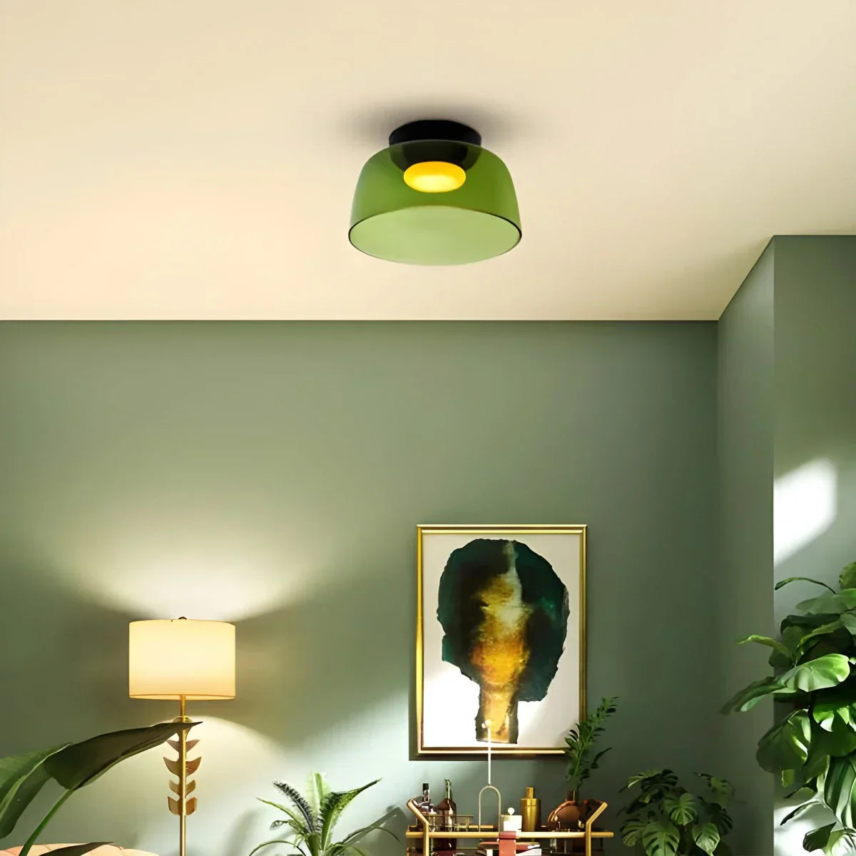 Colorful Glass Bedroom Ceiling Lamp