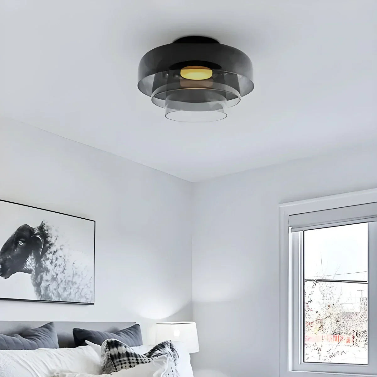 Colorful Glass Bedroom Ceiling Lamp