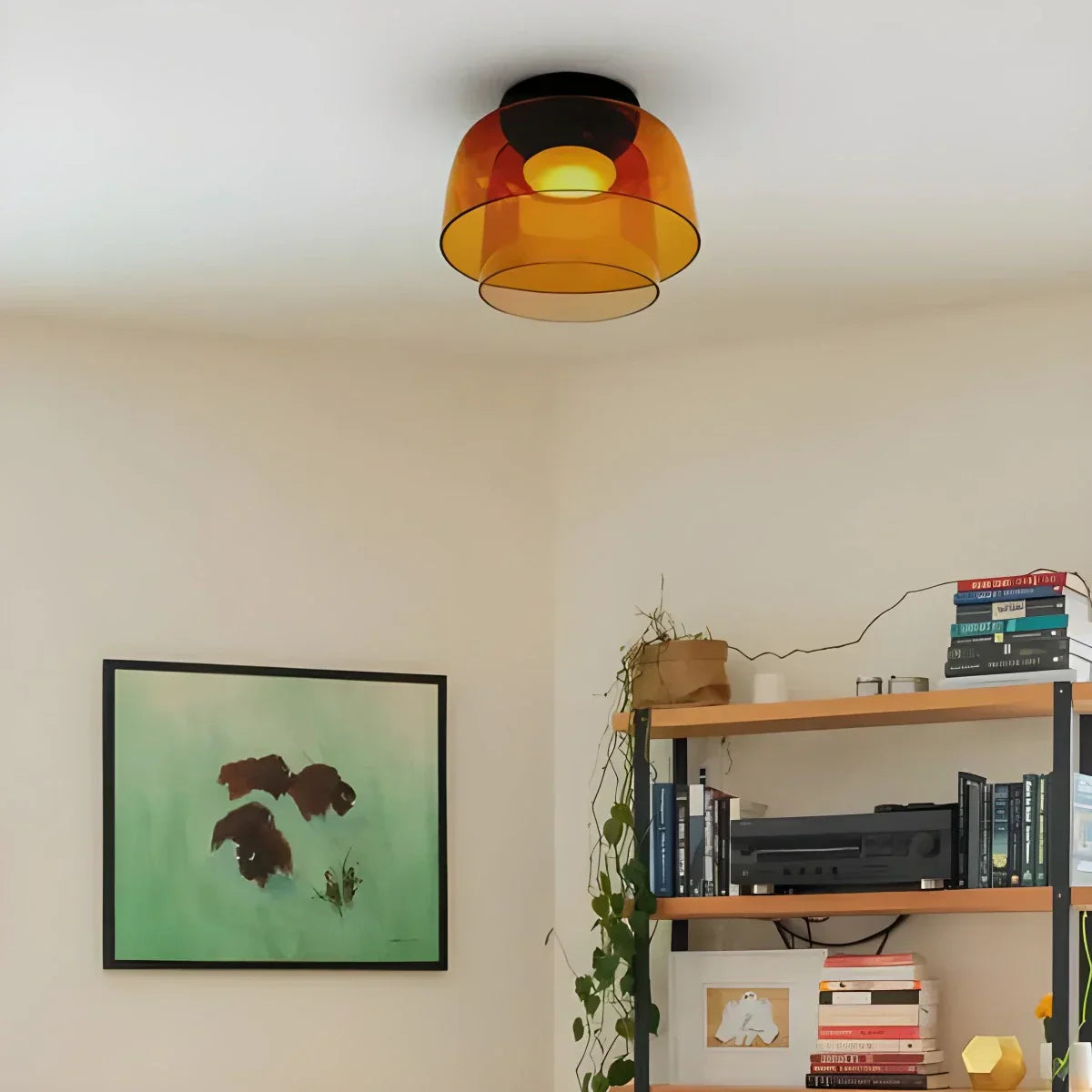 Colorful Glass Bedroom Ceiling Lamp