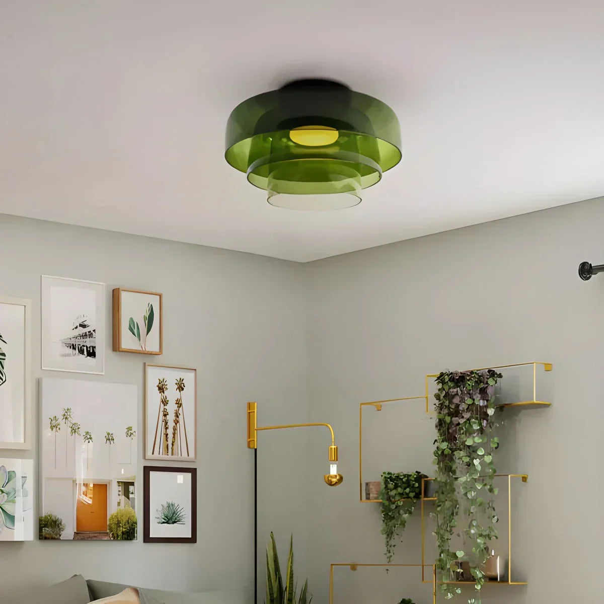 Colorful Glass Bedroom Ceiling Lamp
