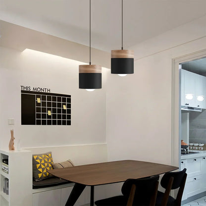 Rustic Wooden Hanging Pendant Light