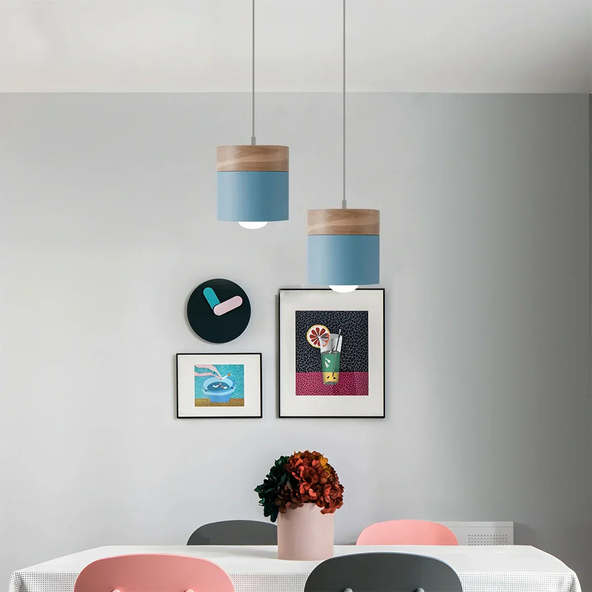 Rustic Wooden Hanging Pendant Light