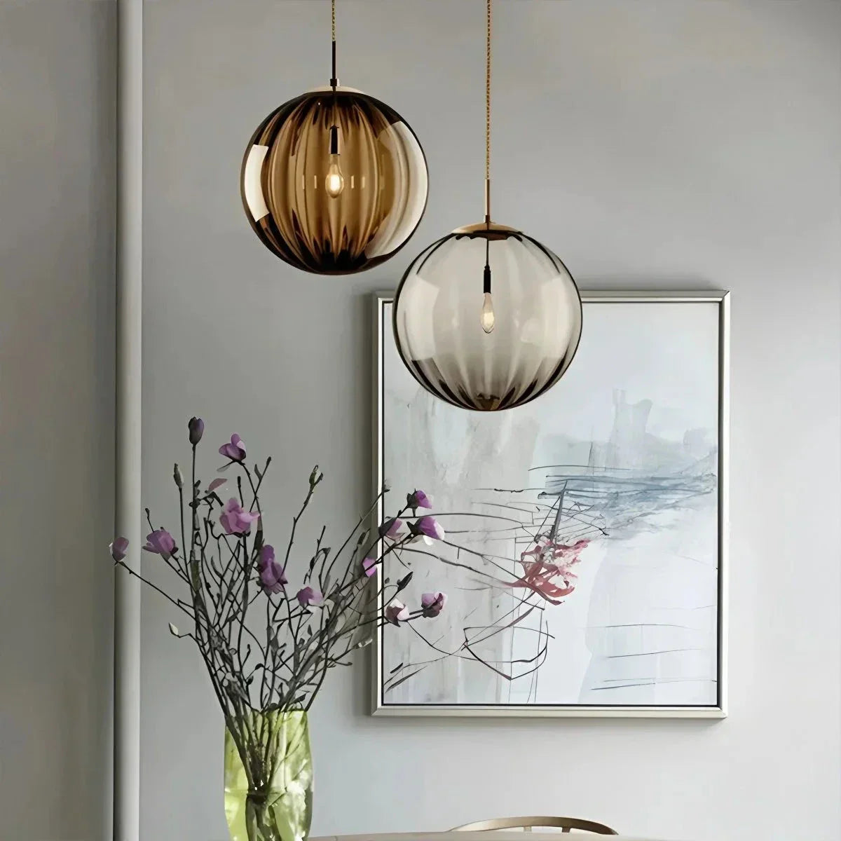 Stylish Aqua Blue Glass Globe Pendant Lighting