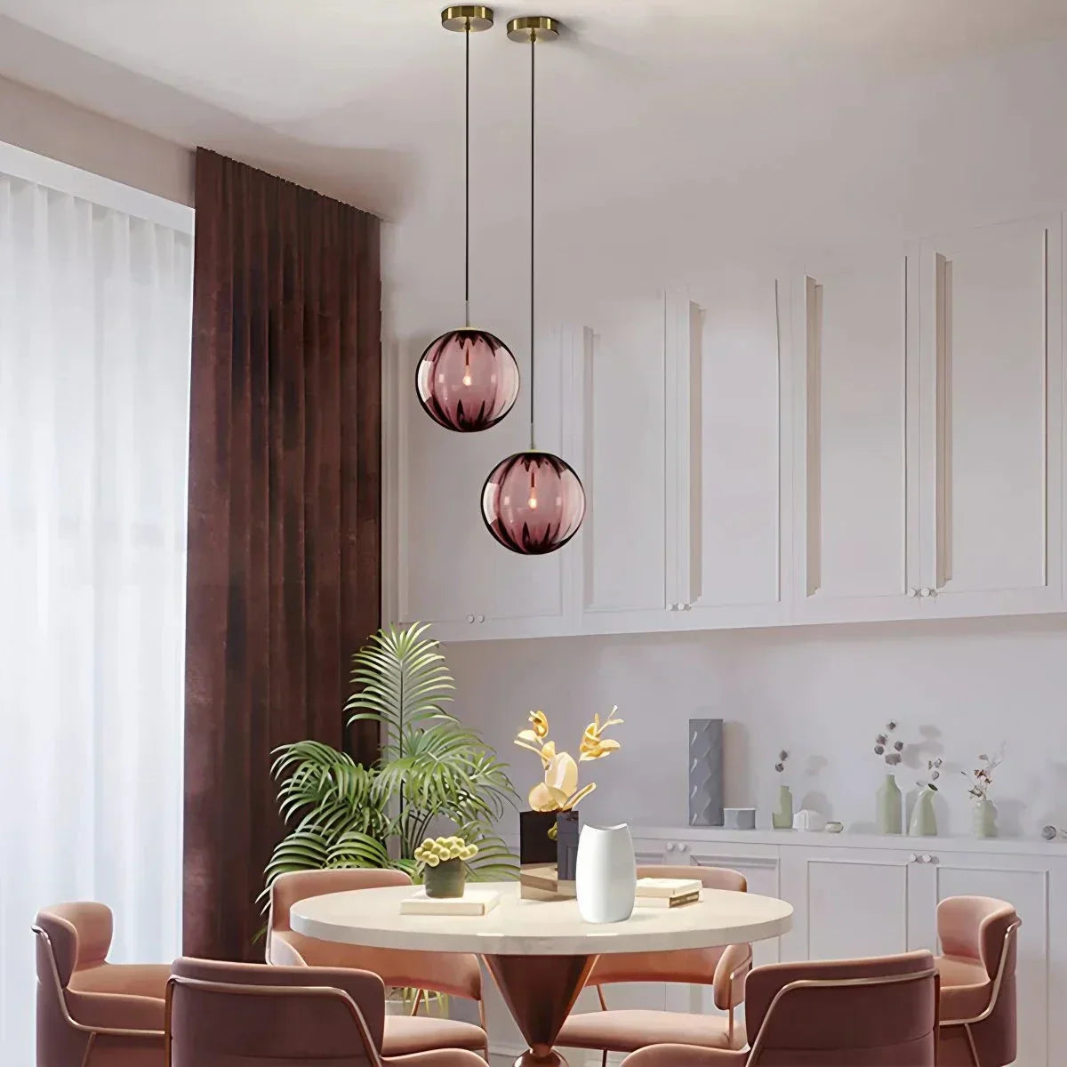 Stylish Aqua Blue Glass Globe Pendant Lighting