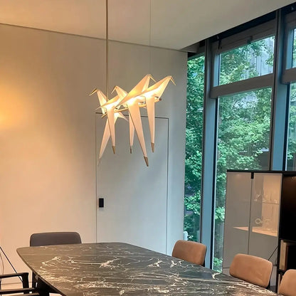 Delicate White Bird Pendant Light Fixture