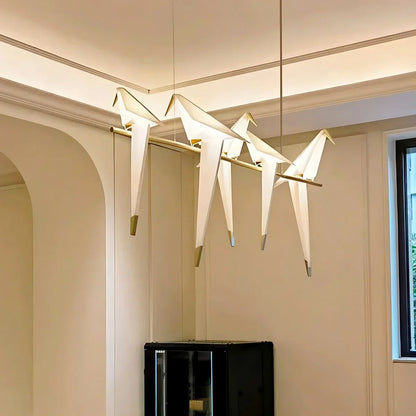 Delicate White Bird Pendant Light Fixture