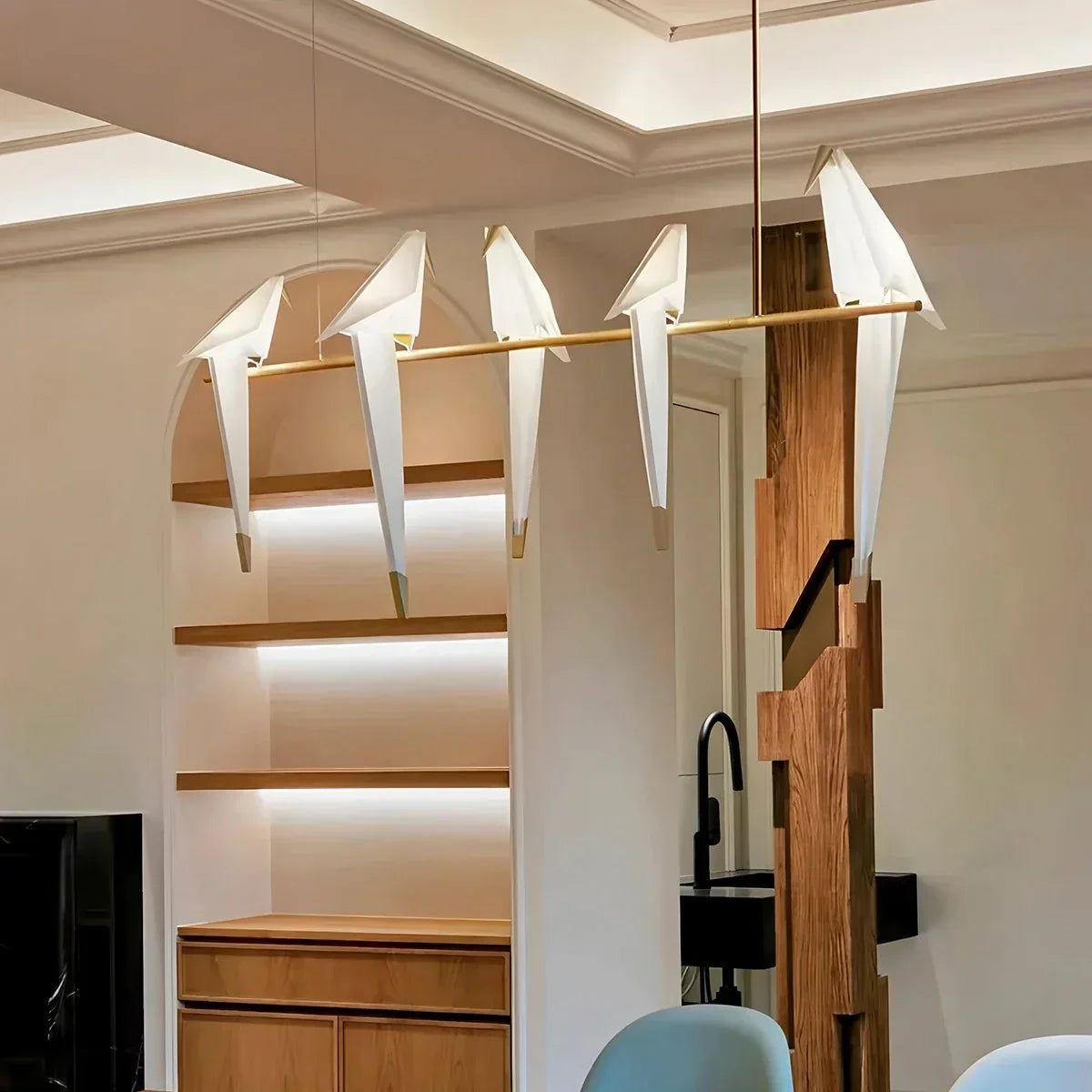 Delicate White Bird Pendant Light Fixture