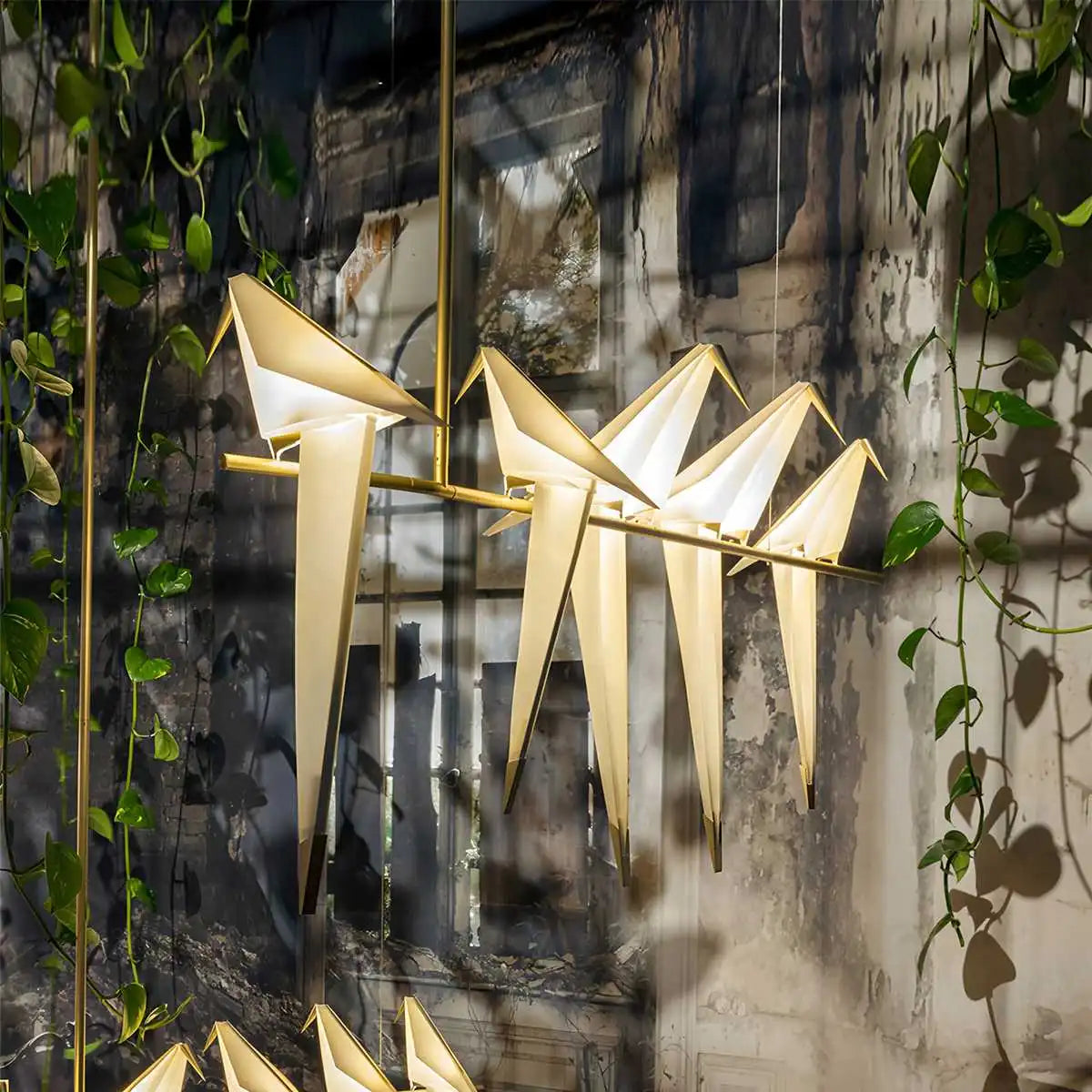 Delicate White Bird Pendant Light Fixture