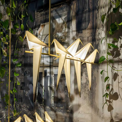Delicate White Bird Pendant Light Fixture