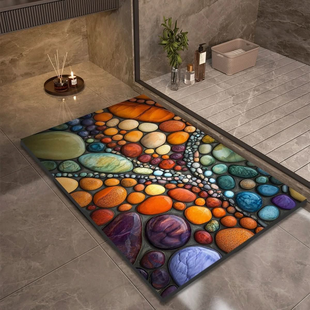 Non Slip Natural Bath Mat for Comfort & Safety