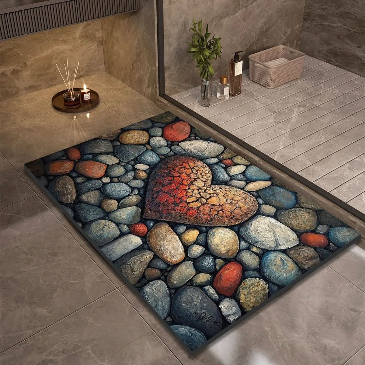 Non Slip Natural Bath Mat for Comfort & Safety