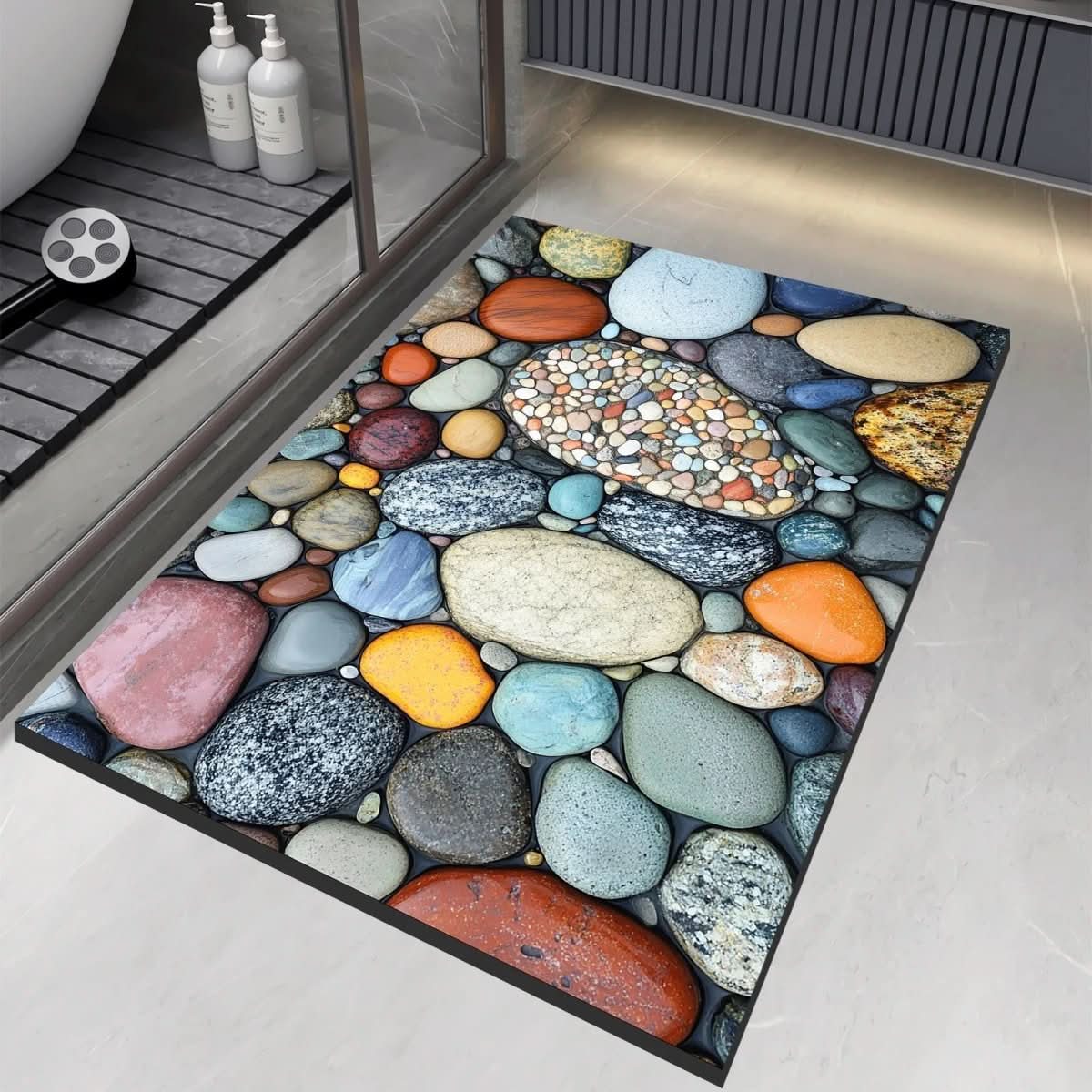 Non Slip Natural Bath Mat for Comfort & Safety - Luxicro