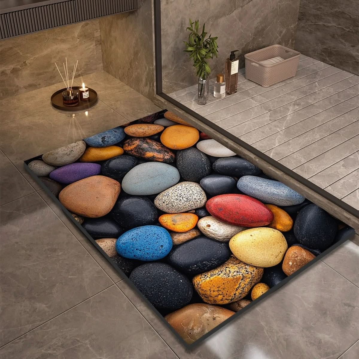 Non Slip Natural Bath Mat for Comfort & Safety
