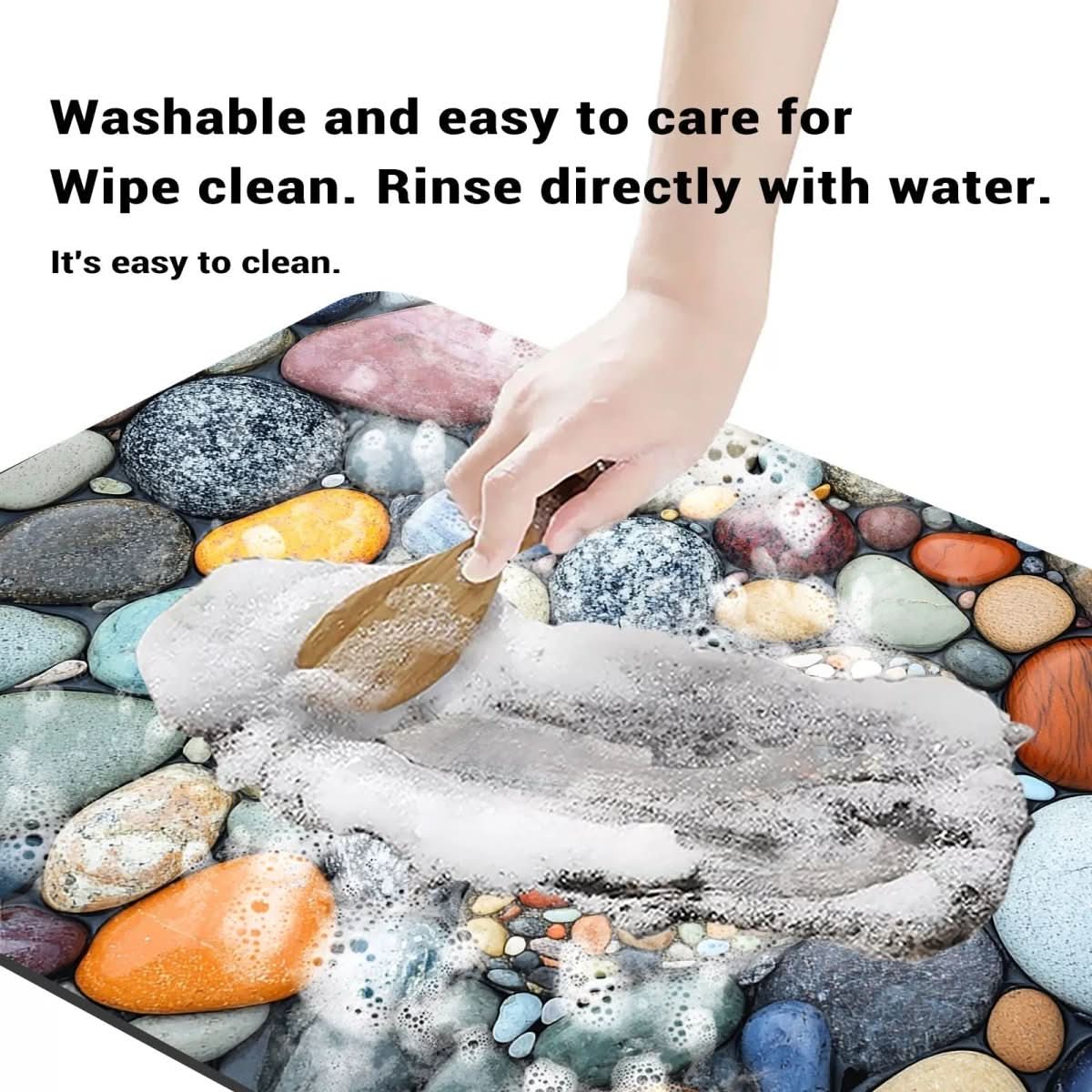Non Slip Natural Bath Mat for Comfort & Safety