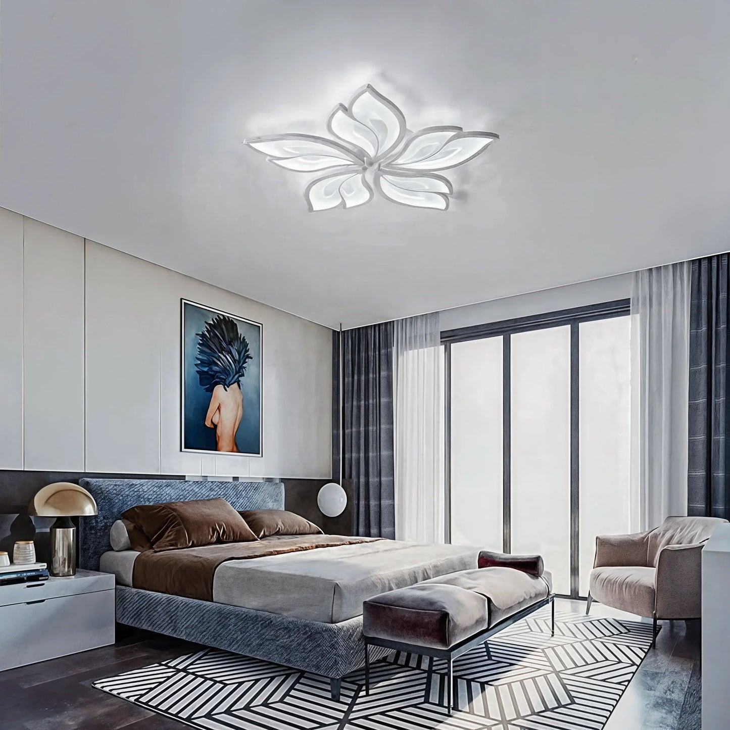 Bright 5 Light Modern Ceiling Chandelier