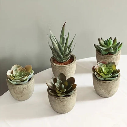 Green Fake Succulent Desk Plant - Luxicro