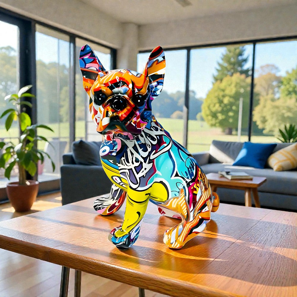 Colorful Dog Street Art Statue - Luxicro