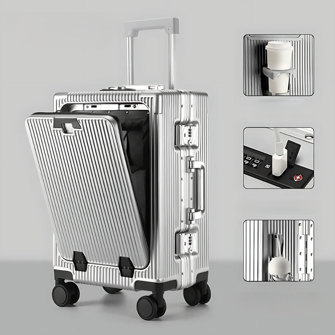 Durable Compact Carry-On Luggage – Pro Travel Case - Luxicro