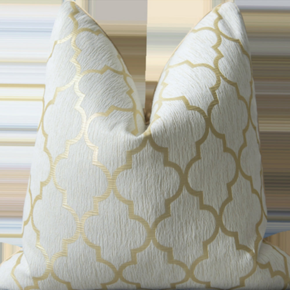 Gold Ornate Velvet Pillow Cover