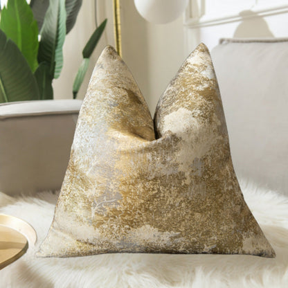 Gold Ornate Velvet Pillow Cover