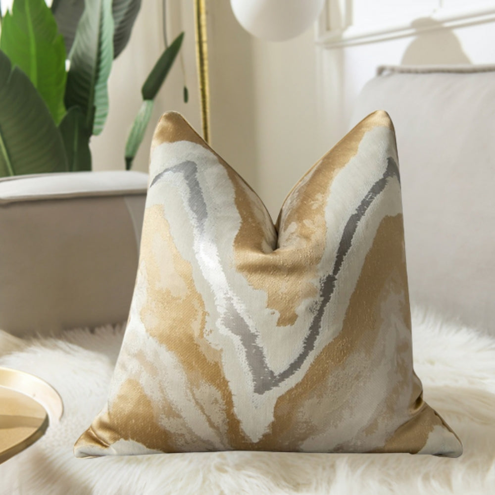 Gold Ornate Velvet Pillow Cover
