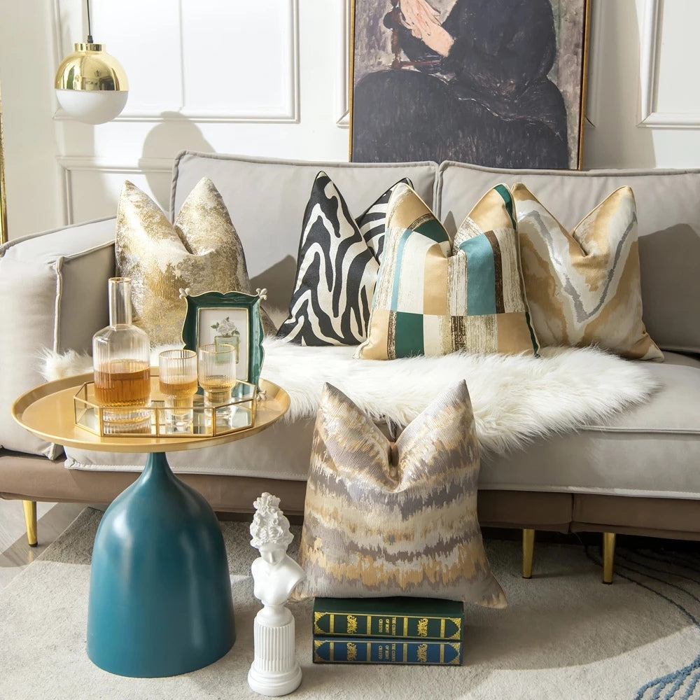 Gold Ornate Velvet Pillow Cover - Luxicro