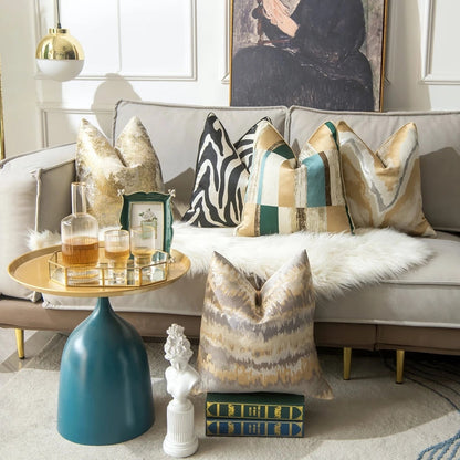Gold Ornate Velvet Pillow Cover - Luxicro